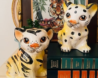 Tiger Cub Planter Tiger Cub Succulent Pot Vintage Tiger Cub Pot Japan Striped Tiger Cub Polka Dot Tiger Cub Nursery Decor