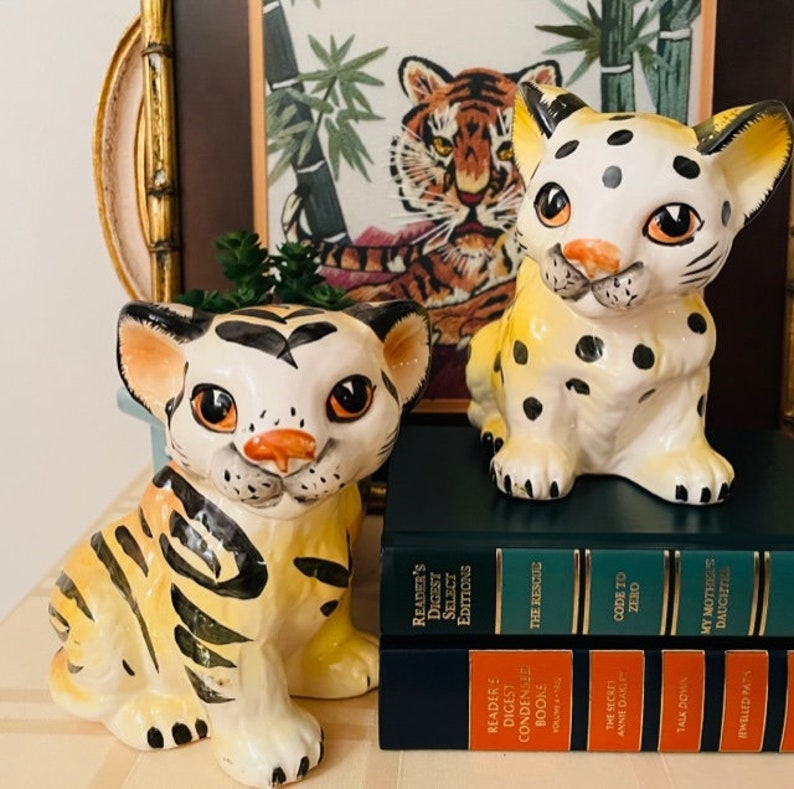 Tiger Cub Stack Tiger Cub Planter Tiger Cub Succulent Pot Vintage Tiger Cub Pot Japan ...
