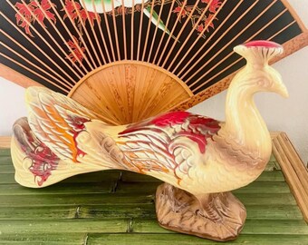 Peacock Statue Peacock Figurine Peacock Love Mid Century Modern Peacock Peacock Collector Maurice of California Pottery Peacock