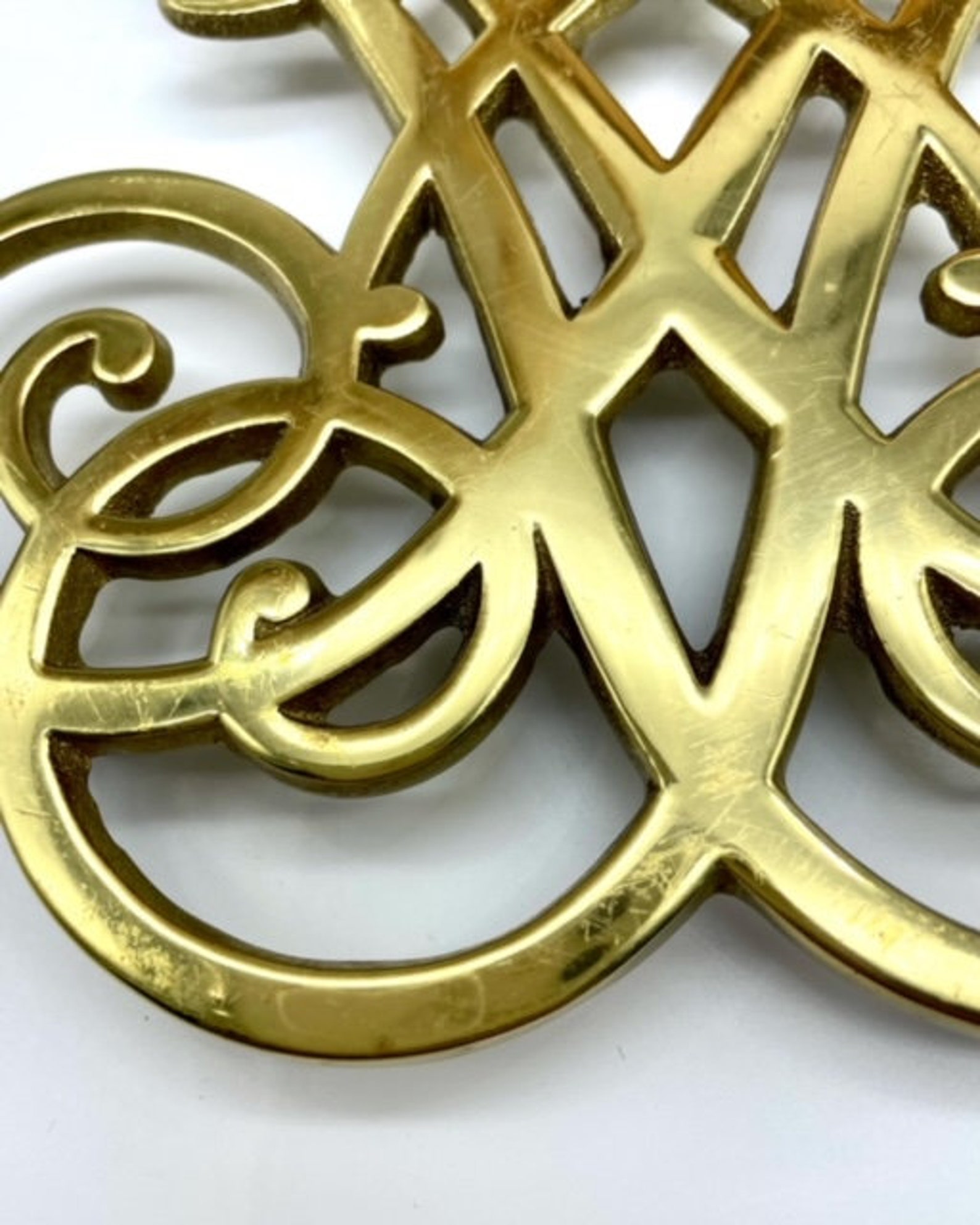 Vintage Brass Trivet Thomas Jefferson Cipher Monticello Trivet Etsy