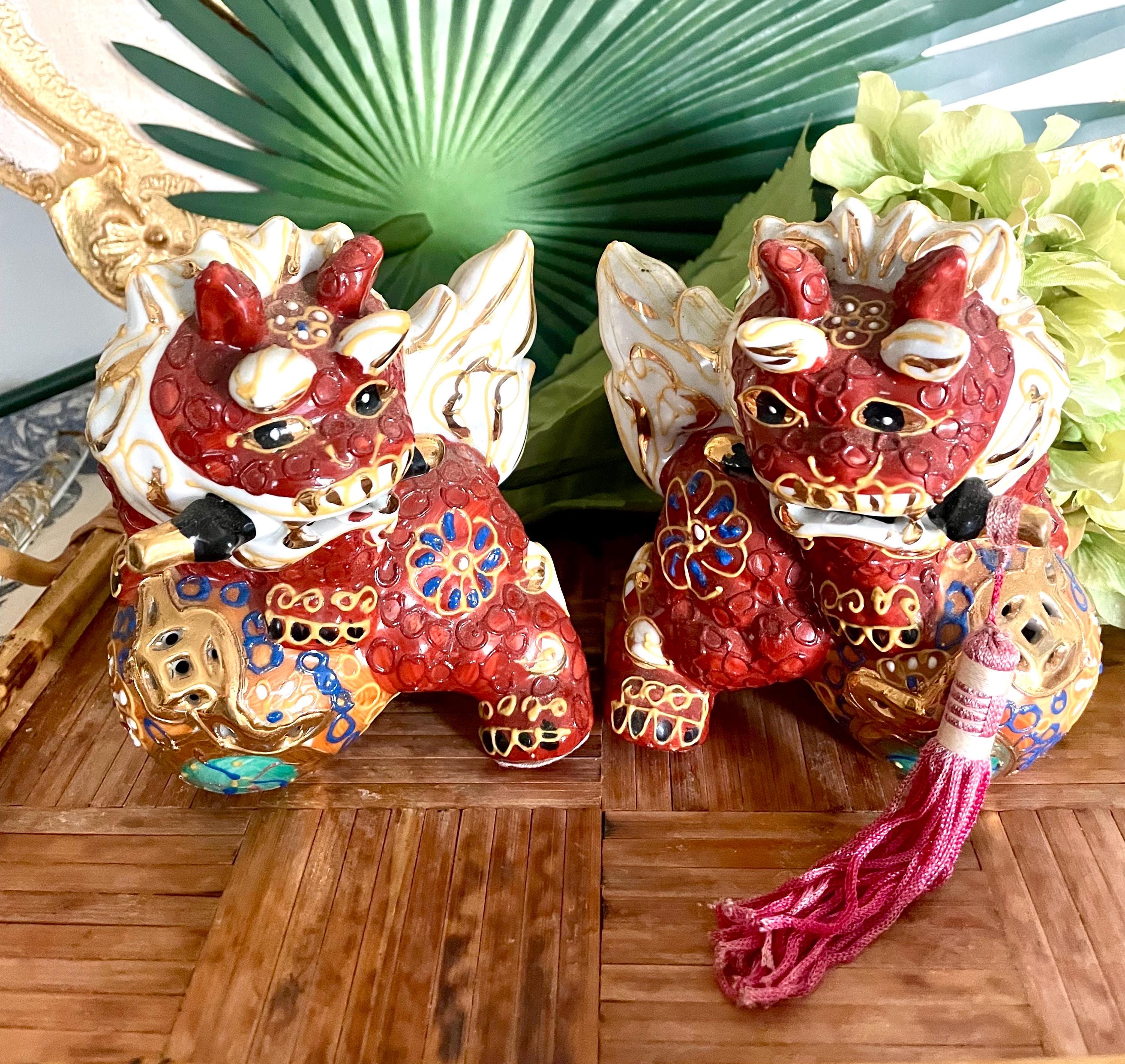 Kutani Foo Dogs Porcelain - Etsy