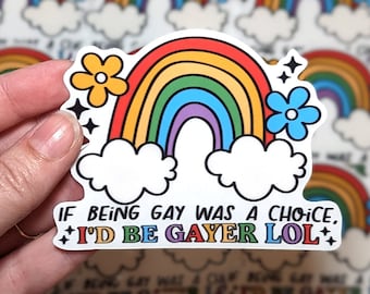 Transparent LGBTQ Pride sticker, pride laptop sticker, gay laptop sticker, gay pride car decal, pride stickers for waterbottle