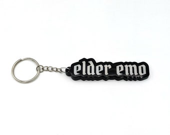 Elder Emo Keychain, Acrylic Keychain unique, Retired Emo Kid, Emo Music Lover, Sceneior Emo, Gift for Emo Kid, Not a Phase Mom,