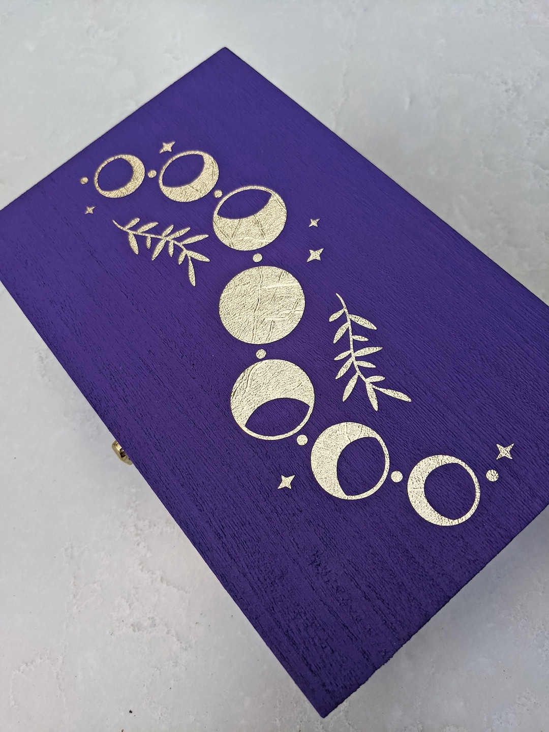 Crystal Storage Box, Moon Phase Wooden Box, Witch Altar Boxes, Tarot ...