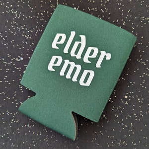 Elder Emo Can Cooler, Emo Beer Cozie, Emo Music Lover, Sceneior Emo, Gift for Emo Kid, Not a Phase Mom, image 1