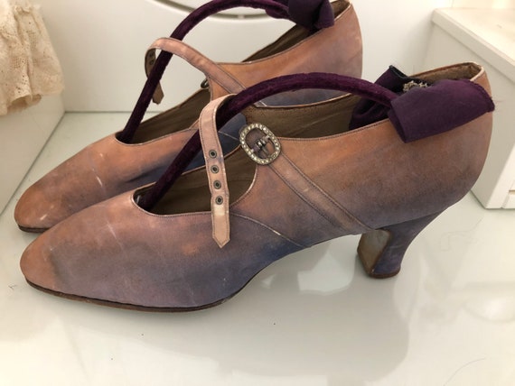 1920 LIlac Silk Shoes - Harrods shoes - Flapper sh