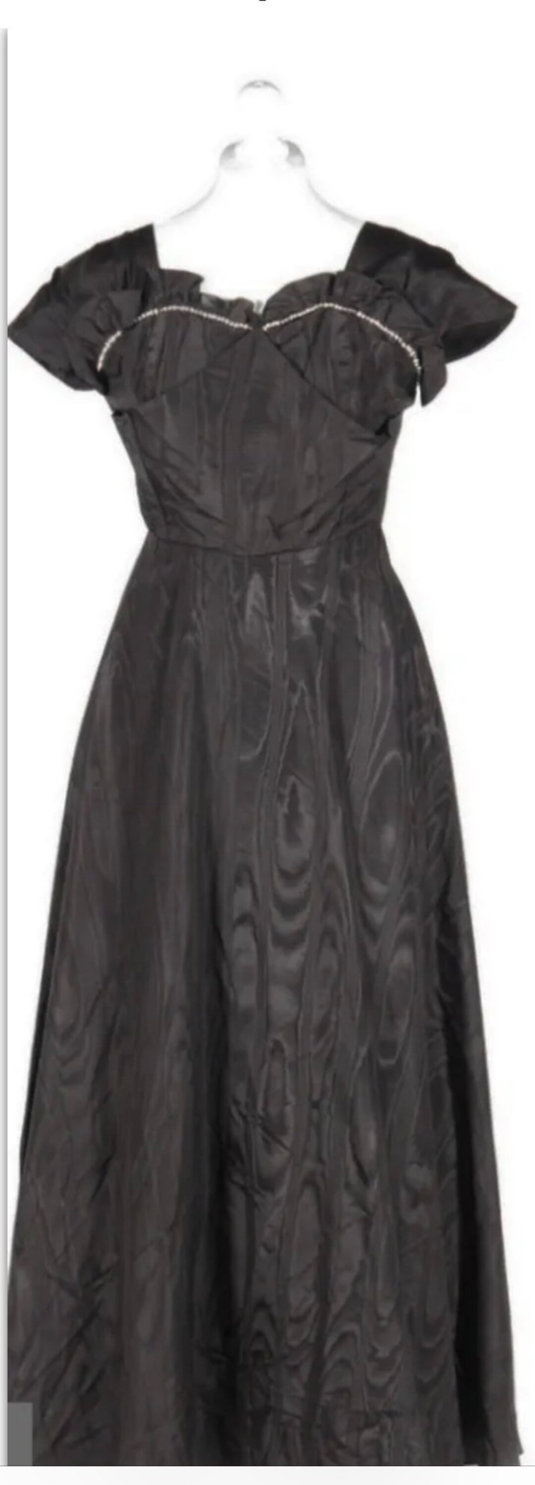 1940. S / 50 S Vintage Evening Dress in Black Silk Taffeta - Etsy UK