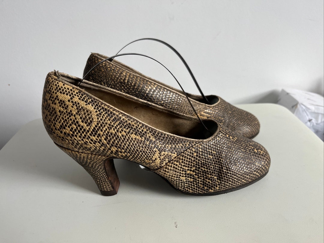 Vintage 1930s 1940s Python Snake Skin Shoes Size 3 - 3.5 (ref.44) - Etsy UK