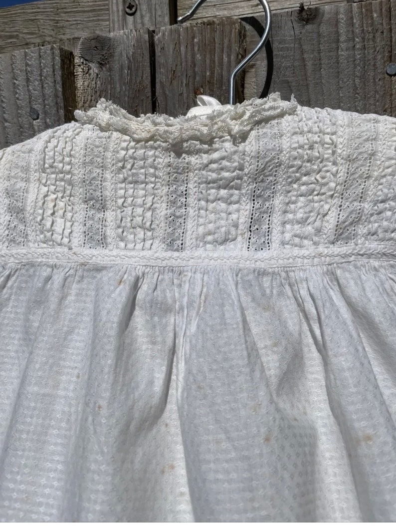Antique . Christening Gown Baby Dress Irish Linen Robinson Cleaver