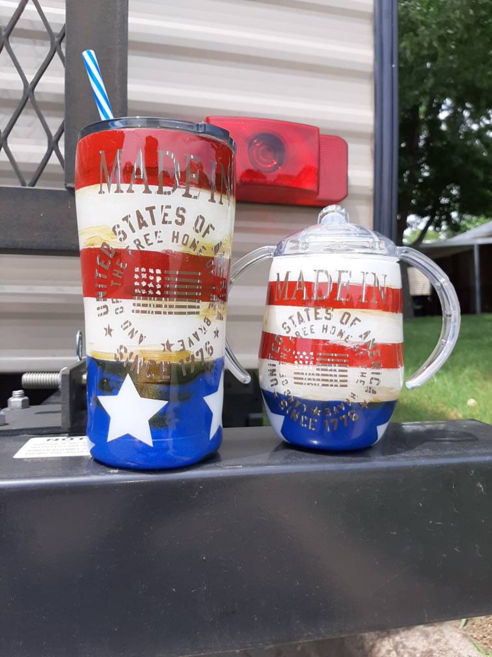 Distressed flag tumbler/ Made in America Tumbler/USA Tumbler/ Etsy