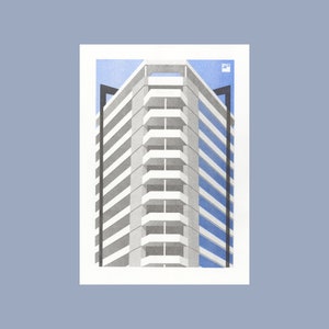 A4 Risograph The Neudeflat | from the series: Utrecht - portraits of a city | riso print in 2 colors