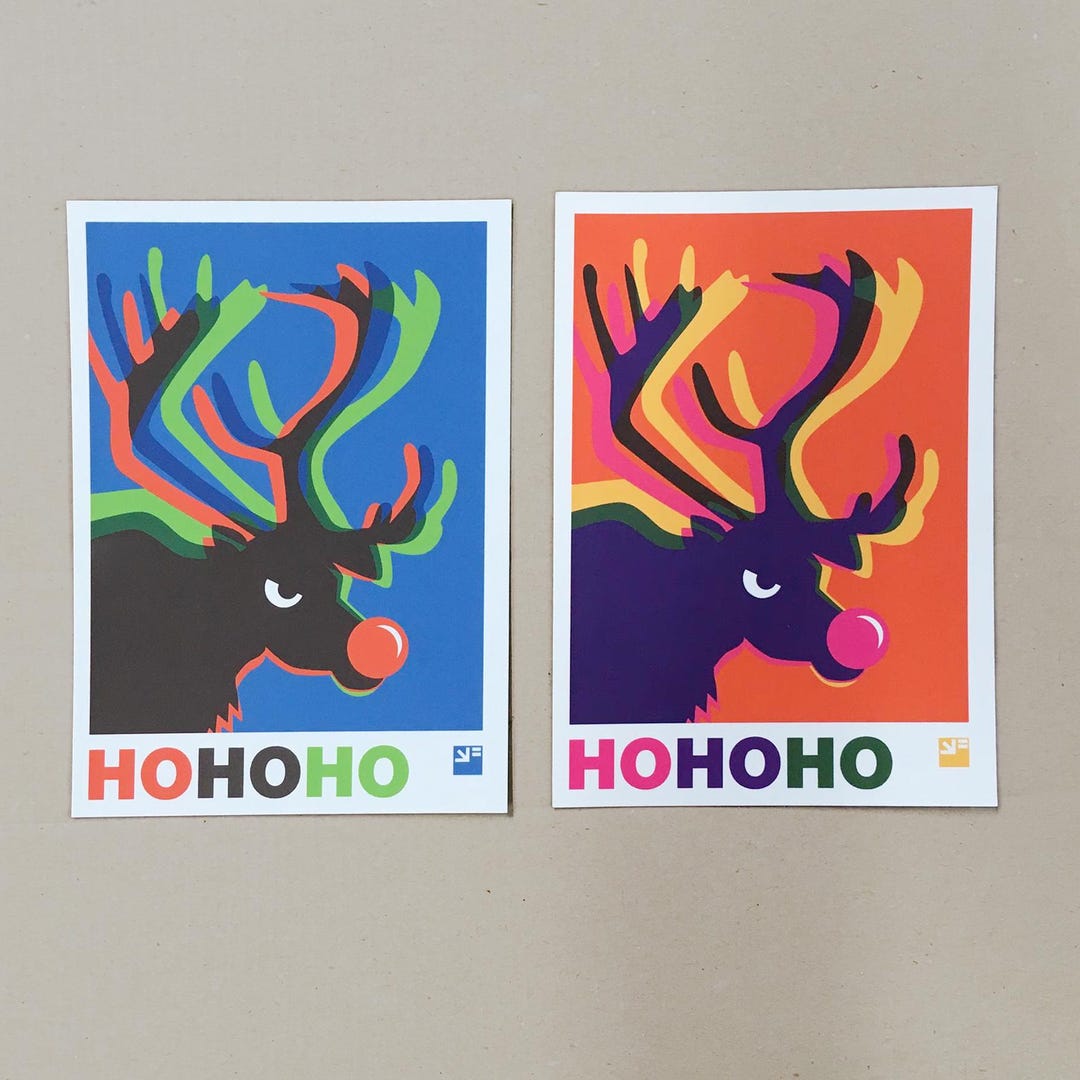 HOHOHO - Angry Rudolph Reindeer - Choose a Set With 6 Postcards - A6 - Etsy