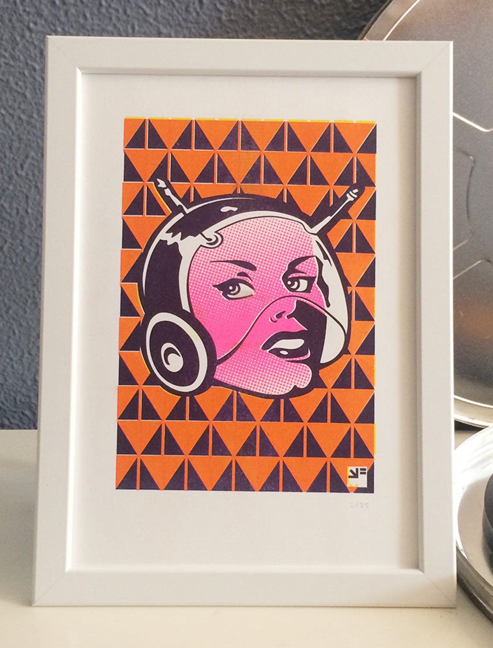 Risograph Print Scifi Lady Riso Art Print Retro Science Etsy