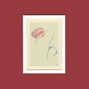 A4 botanical risograph print: Bloom Tulip image 5