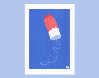 A4 Risograph print Tampon, from the Extra Ordinary series | 2 color riso print on Biotop paper