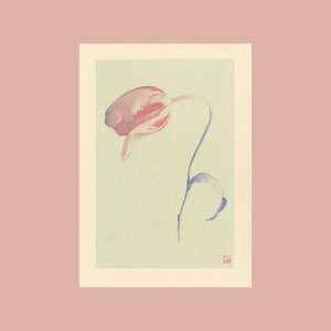 A4 botanical risograph print: Bloom – Tulip