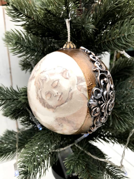 Vintage Shabby Chic Christmas Ornament Decoration Bauble Etsy