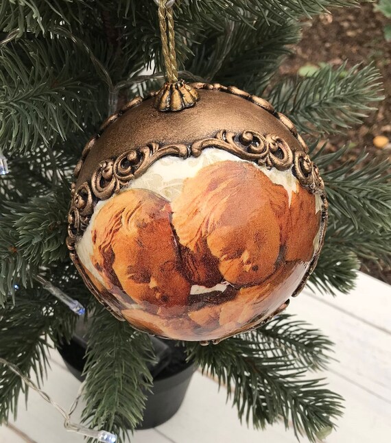 Vintage Shabby Chic Christmas Ornament Decoration Bauble Etsy