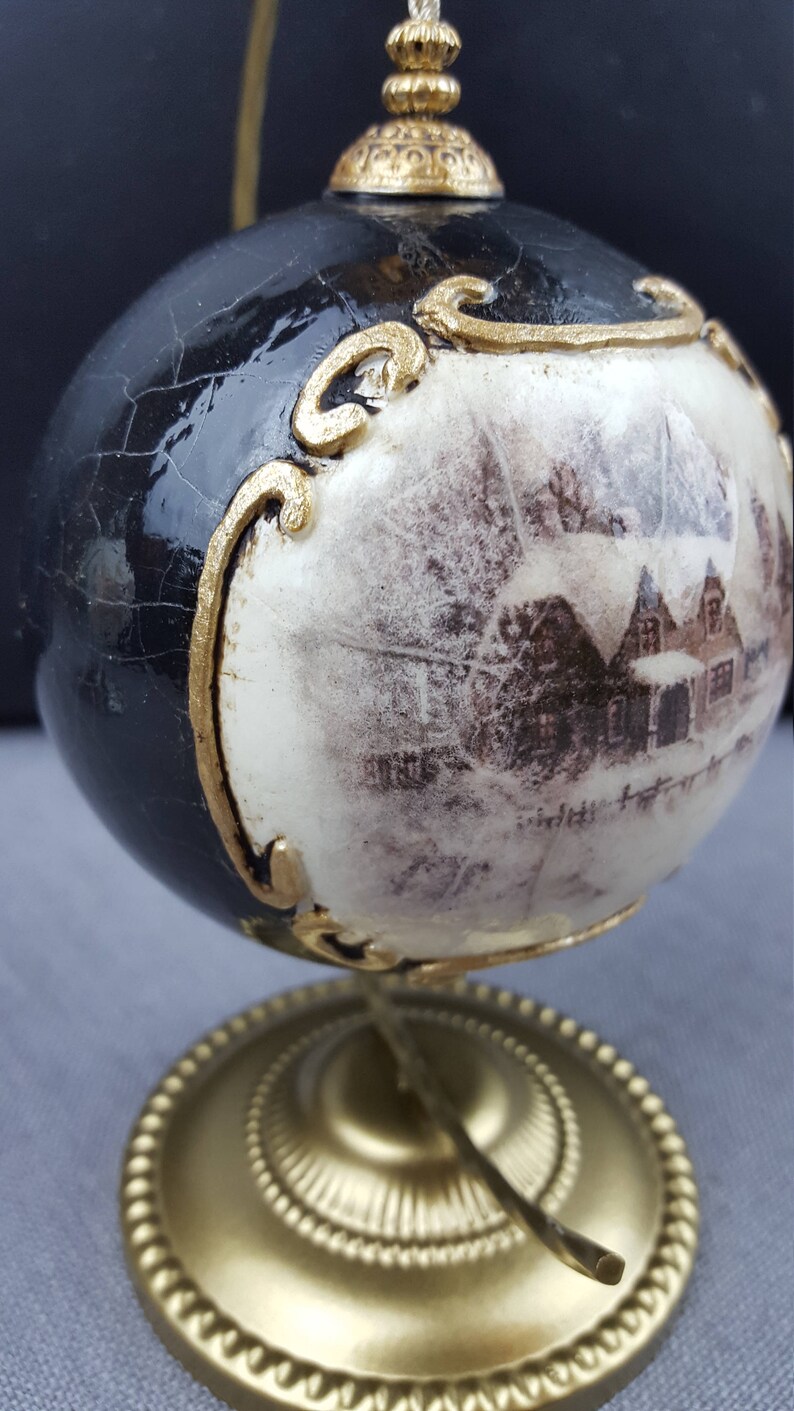 Vintage Shabby Chic Christmas Ornament Decoration Bauble Etsy