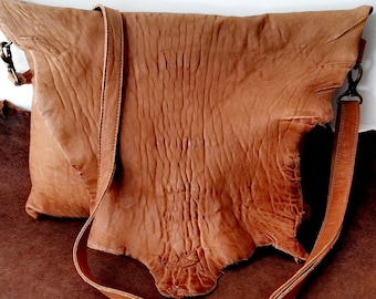 MESSENGER CAMEL BAG, look grunge, borsa boho, effetto rustico invecchiato, borsa in pelle da donna, pelle naturale, fatto a mano, borsa in pelle marrone