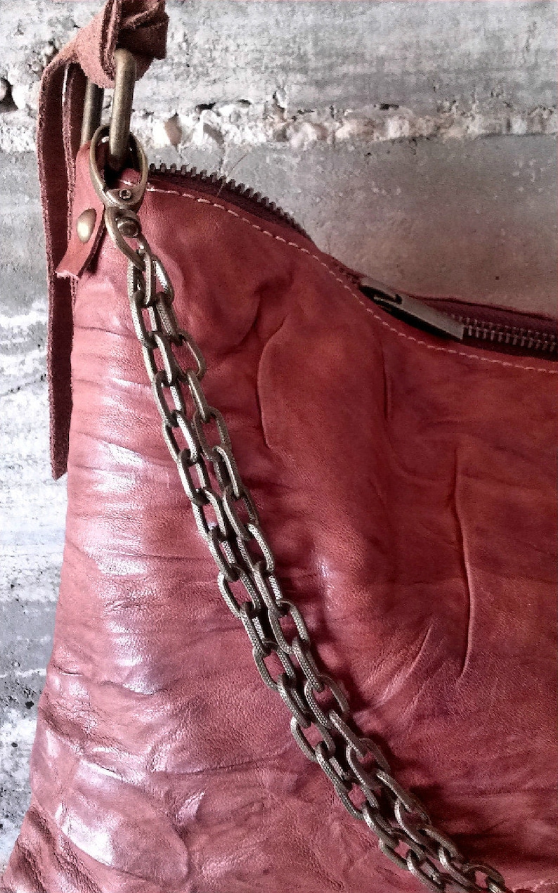 GRUNGE LEATHER BAG Original Leather PurseRustic Leather Bag Etsy