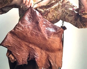 GRUNGE LEATHER BAG- Original Leather Purse-Rustic Leather Bag- Distressed Leather bag-gift for her bag-Handmade - One-of-a-kind