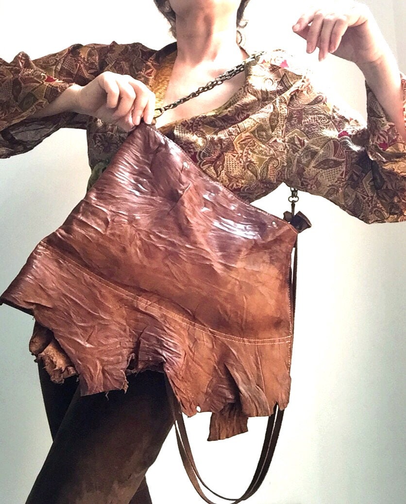 rustic leather purse