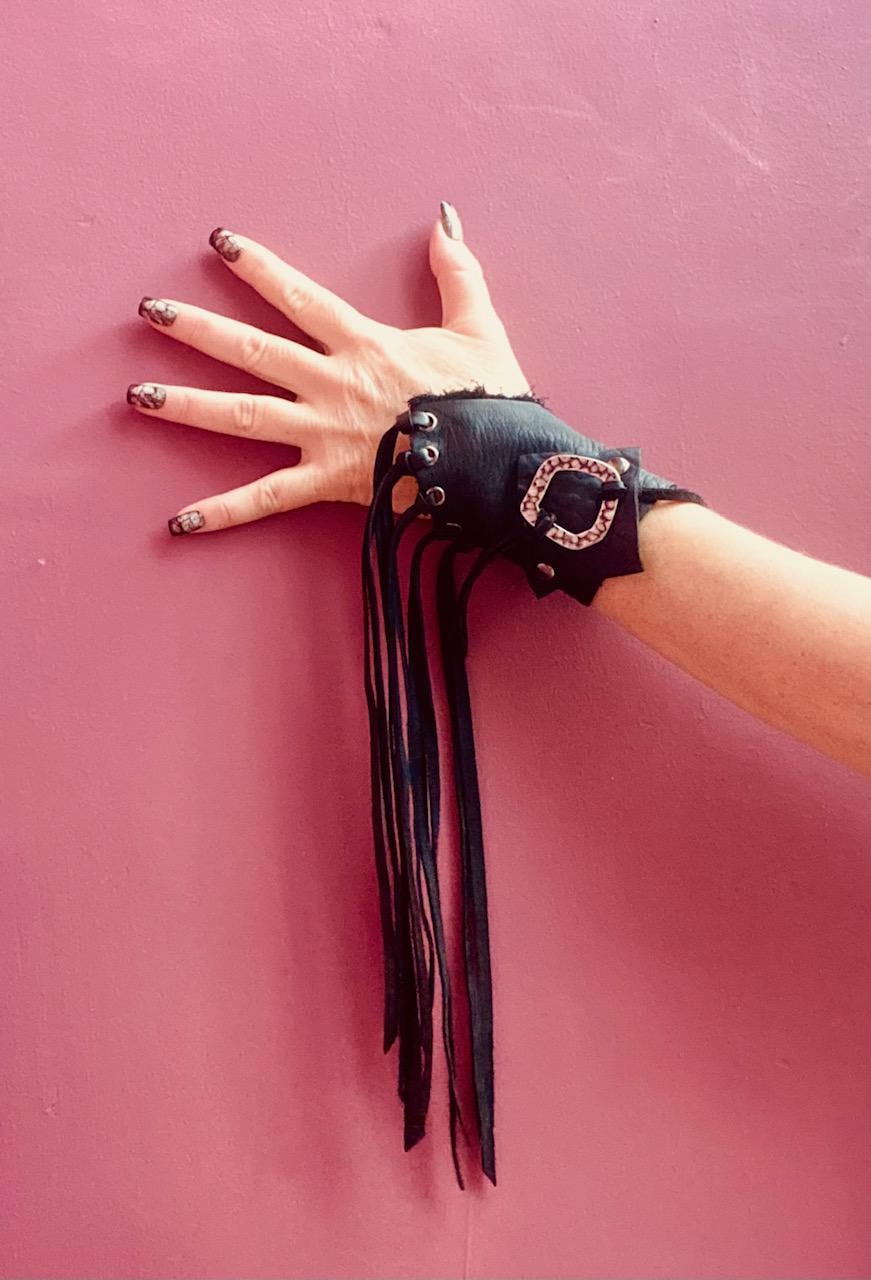 Black Beaded Fringe Wrist Cuff - Women Accessories Fringe Cuff Bracelet - Etsy main image 3