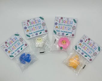 I Squish You a Happy Easter // Cute Easter Squishy Toy // Fidget Easter Basket Stuffer // Easter Classroom Gift // Small Mochi Easter Toys
