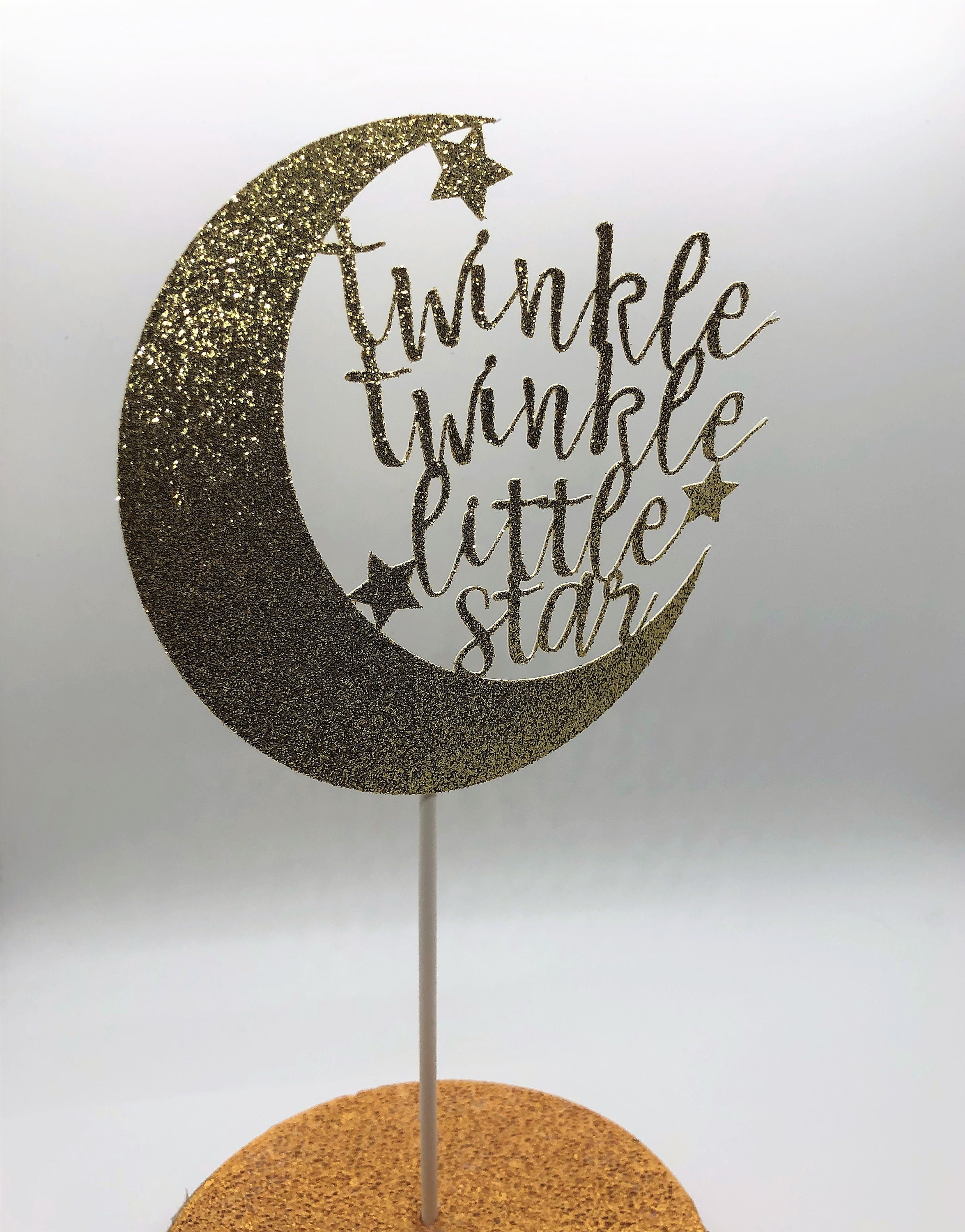 Twinkle Twinkle Little Star Cake Topper // Gold Baby Shower Decor ...