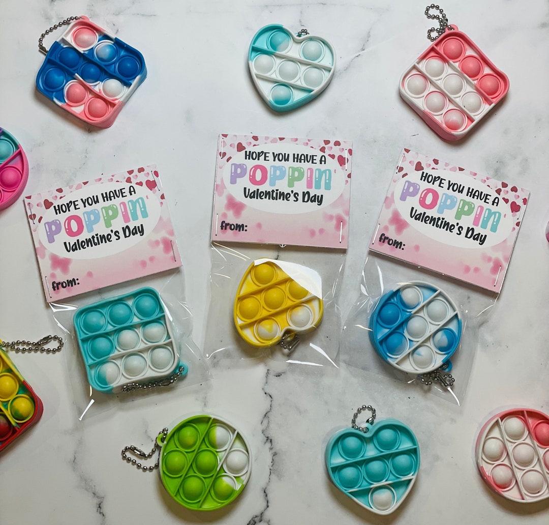 Valentines Day Pop It Party Favor // Mini Pop It Class Valentine's