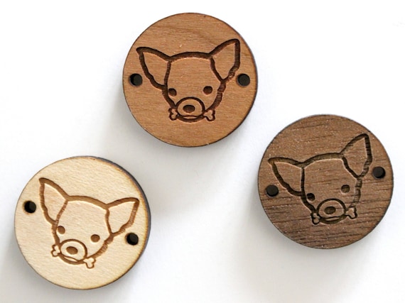 Stud Earring Pair with Cabochon Picture Chihuahua dog bronze different sizes