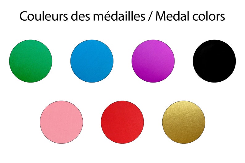 Puede incluir: Una representaci&oacute;n visual de los colores de las medallas, con c&iacute;rculos en verde, azul, morado, negro, rosa, rojo y dorado.