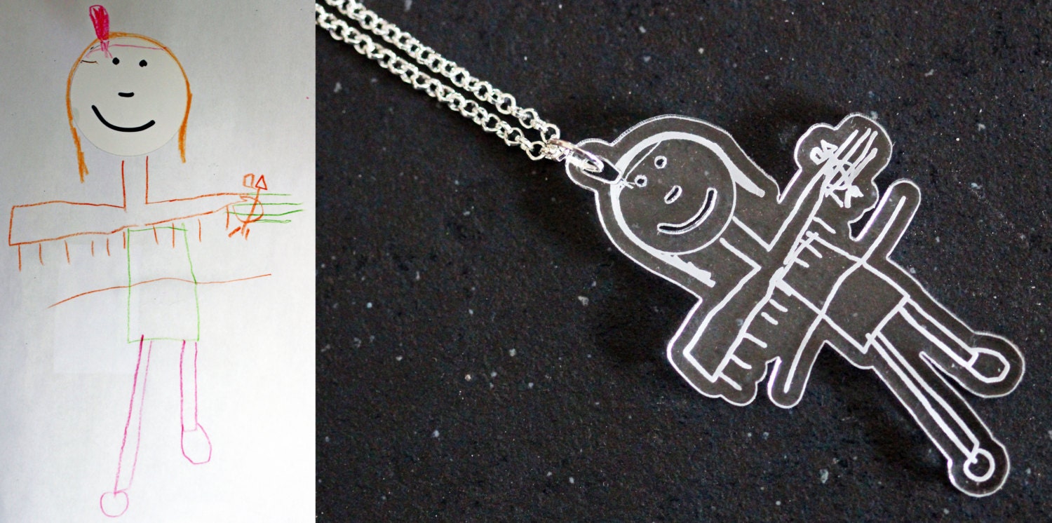 Create a customized perspex pendant from a child drawing | Etsy