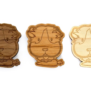 Magnet guinea pig woodcut , engraving and laser cutting customizable