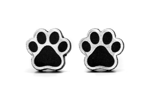 Puces D Oreilles Empreinte De Patte De Chien Ou Chat En Etsy