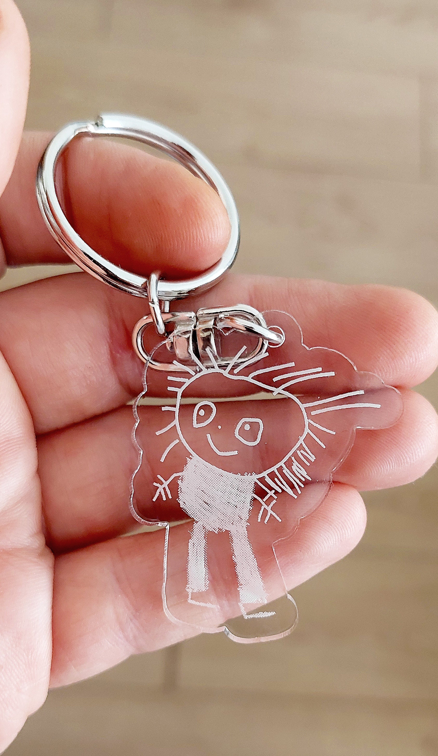 Keychain Ideas Using Drawing Customizable Acrylic Keychain Created From Your Child's Drawing ...