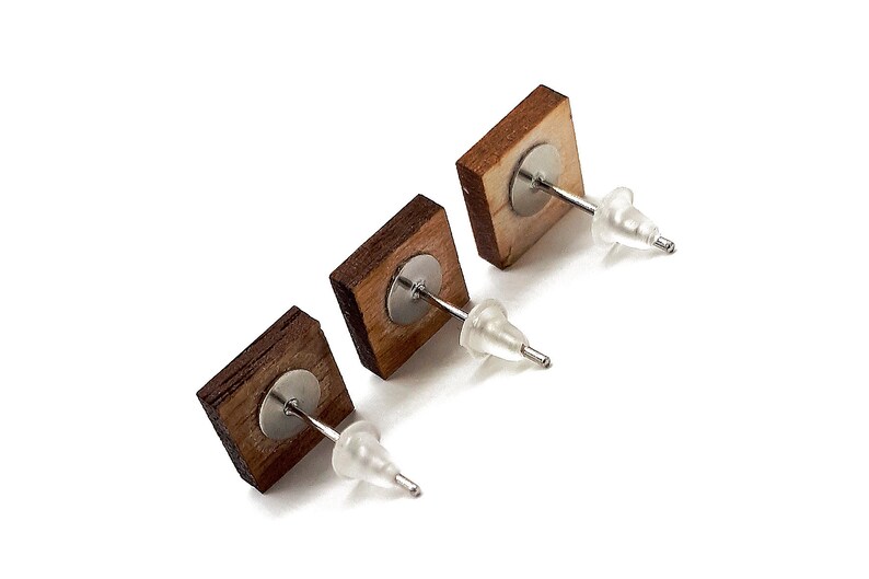 Aztec earrings Mexican God xochipilli Square shape Ancient civilization jewel in wood engraved with laser Available in three shades