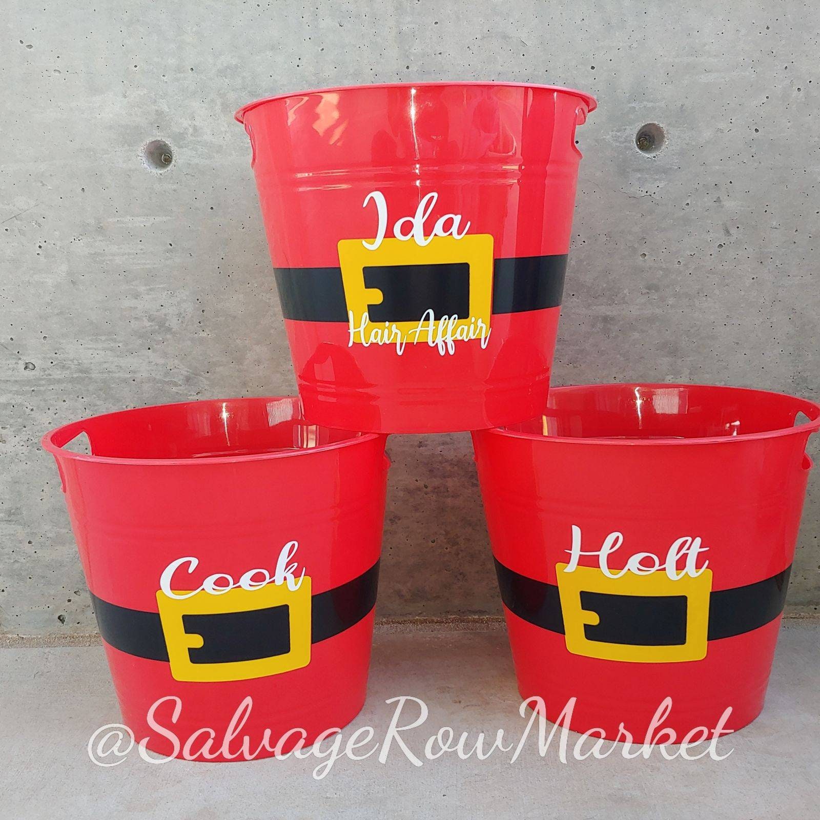 Christmas Goodie Buckets Santa Buckets Santa Gift Bucket Etsy