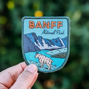 Banff National Park Full embroidered illustrated iron-on patch