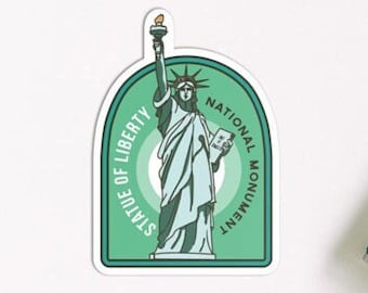 Statue of Liberty - Waterproof Vinyl Sticker, UV resistant decal. Waterbottle, Laptop, Car window sticker