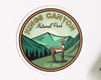 Kings Canyon National Park - Waterproof Vinyl Sticker, UV resistant decal. Waterbottle, Laptop, Car window sticker