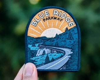 Blue Ridge Parkway Full embroidered illustrated iron-on patch