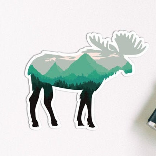 Moose Sticker, National Park Wildlife, Matte Vinyl Decal