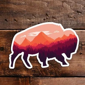 Bison Sticker , Buffalo Decal Waterbottle, Laptop, Car Window, cooler, bumper Sticker, animal sticker