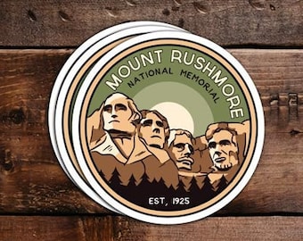 Mount Rushmore - Waterproof Vinyl Sticker, UV resistant decal. Waterbottle, Laptop, Car window sticker