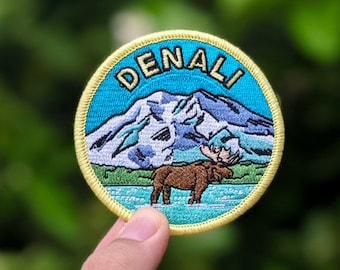 Denali National Park Full embroidered illustrated iron-on patch