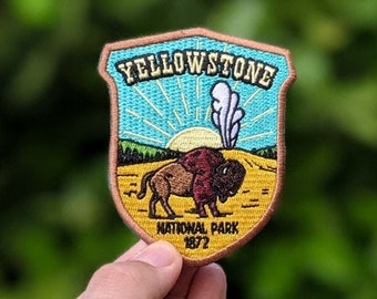 Yellowstone National Park Full embroidered illustrated iron-on patch