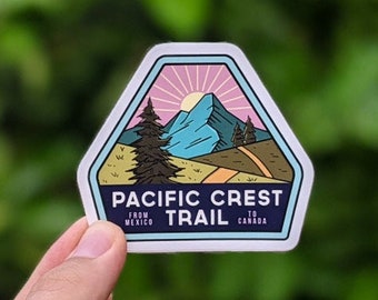 Pacific Crest Trail Sticker , National Park Decal Waterbottle, Laptop, Car Window, cooler, bumper Sticker, Hiker sticker