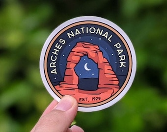 Arches National Park - Waterproof Vinyl Sticker, UV resistant decal. Waterbottle, Laptop, Car window sticker